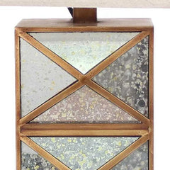 Gold table lamp with the illusion of a mirror base HomeRoots