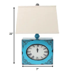 Table lamp with a metal base in the form of a clock HomeRoots