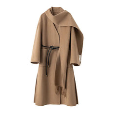 Wool Coat With Scarf Family Shopolf
