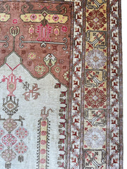 Luxurious Hand-Knotted Pure Silk Turkish Kayseri Rug – Intricate Floral & Geometric Design, 2’2” x 3’ Rugistan