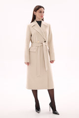 Denise Cashmere Blend Overcoat in Nude