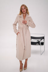 Camille Cashmere Blend Coat in Beige
