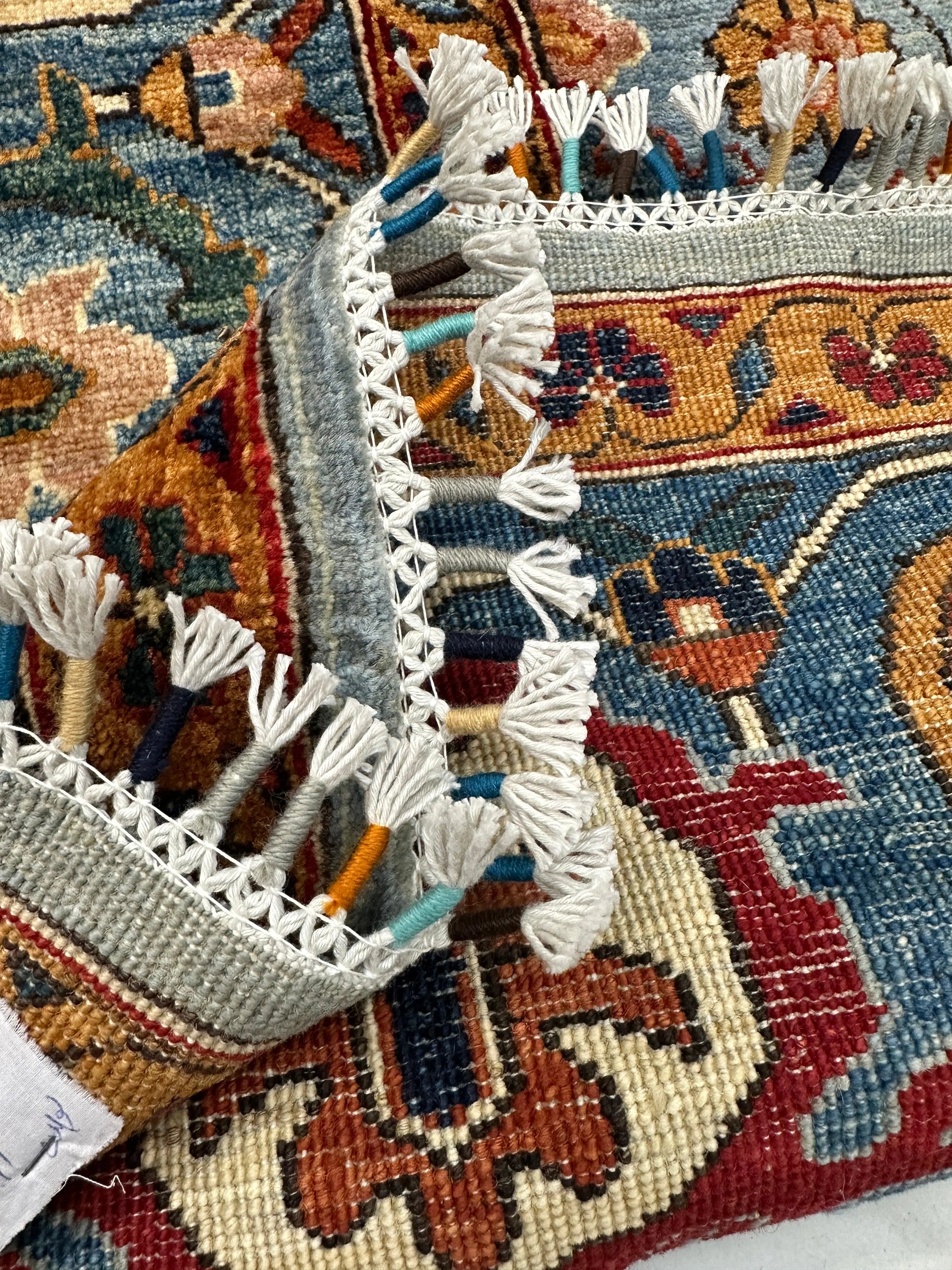 Hand-Knotted Trasitional Serapi Ghazni Wool Rug – 9’1” x 12’ – Intricate Floral Design Rugistan