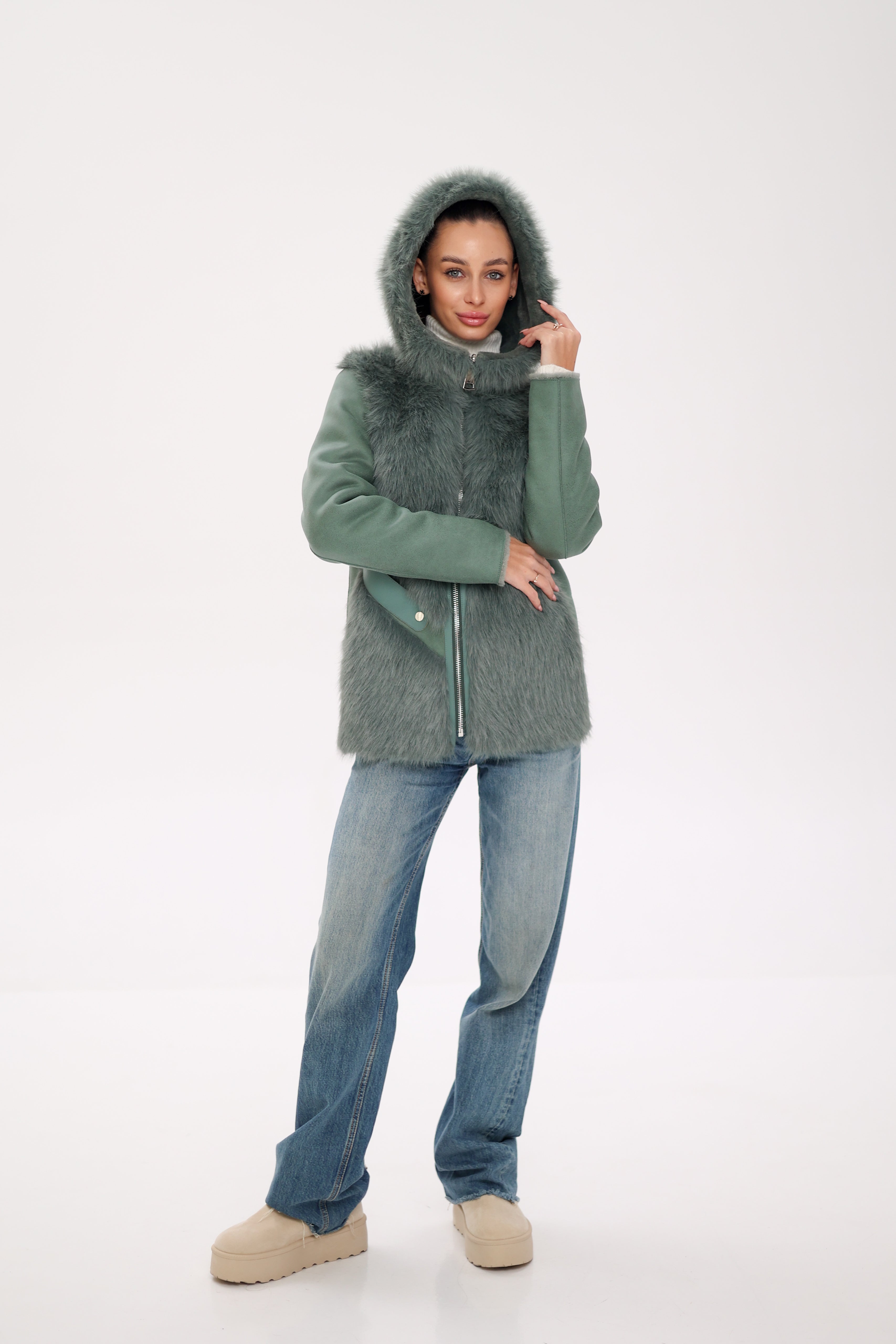 ⇆ Reversible Hooded Wool Blend Jacket Alaska® Outerwear Company
