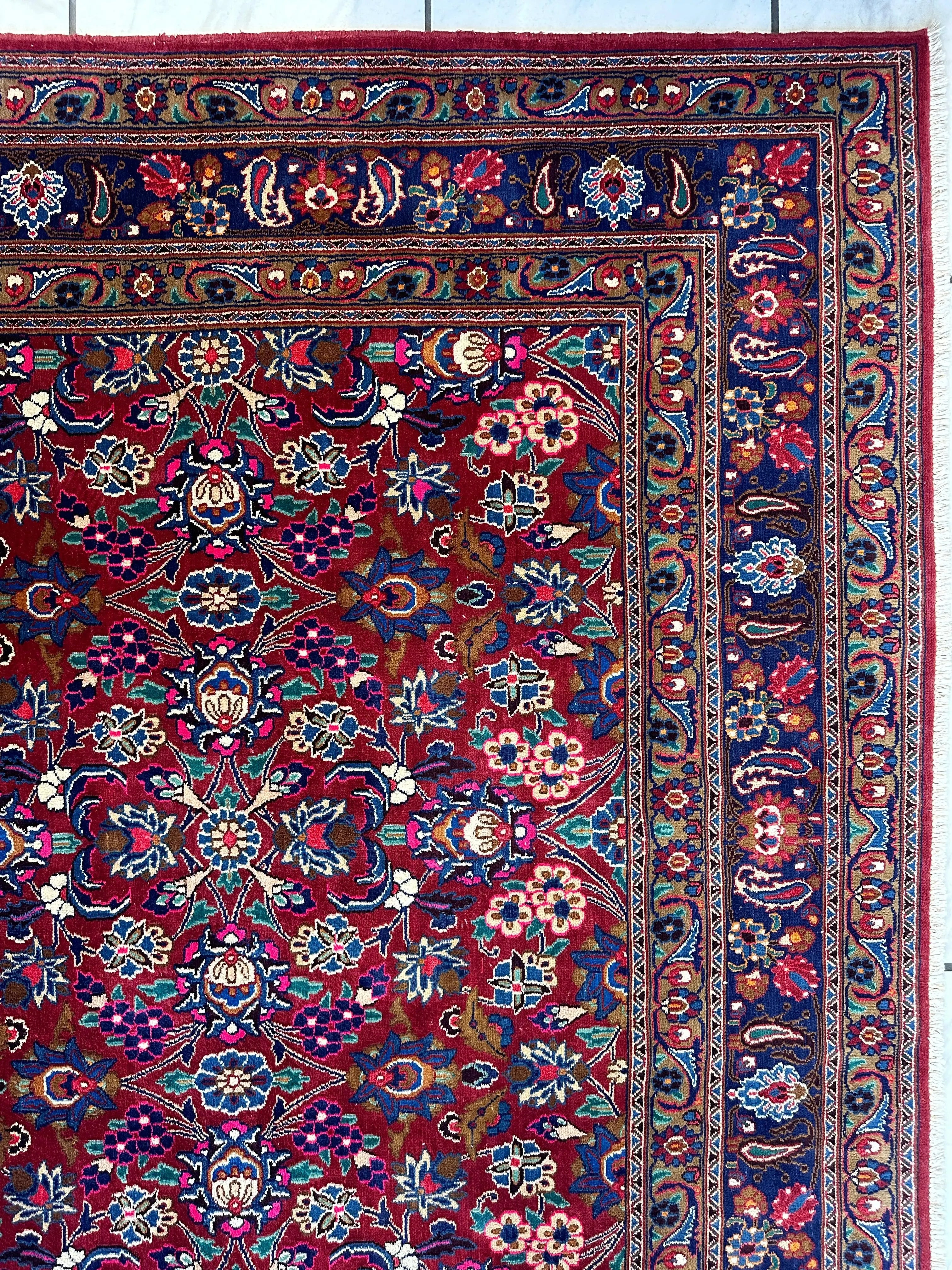 Persian Mashhad I Fine Allover Rug Wool 7 x 10 Rugistan
