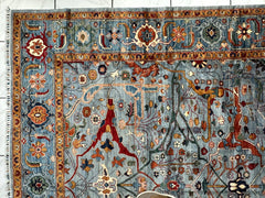 Hand-Knotted Trasitional Serapi Ghazni Wool Rug – 9’1” x 12’ – Intricate Floral Design Rugistan