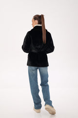 Faux Mink Effect Fur Coat