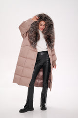 Rei Silver Fox Fully Lined Hood Down Coat in Blush Alaska® Outerwear Company