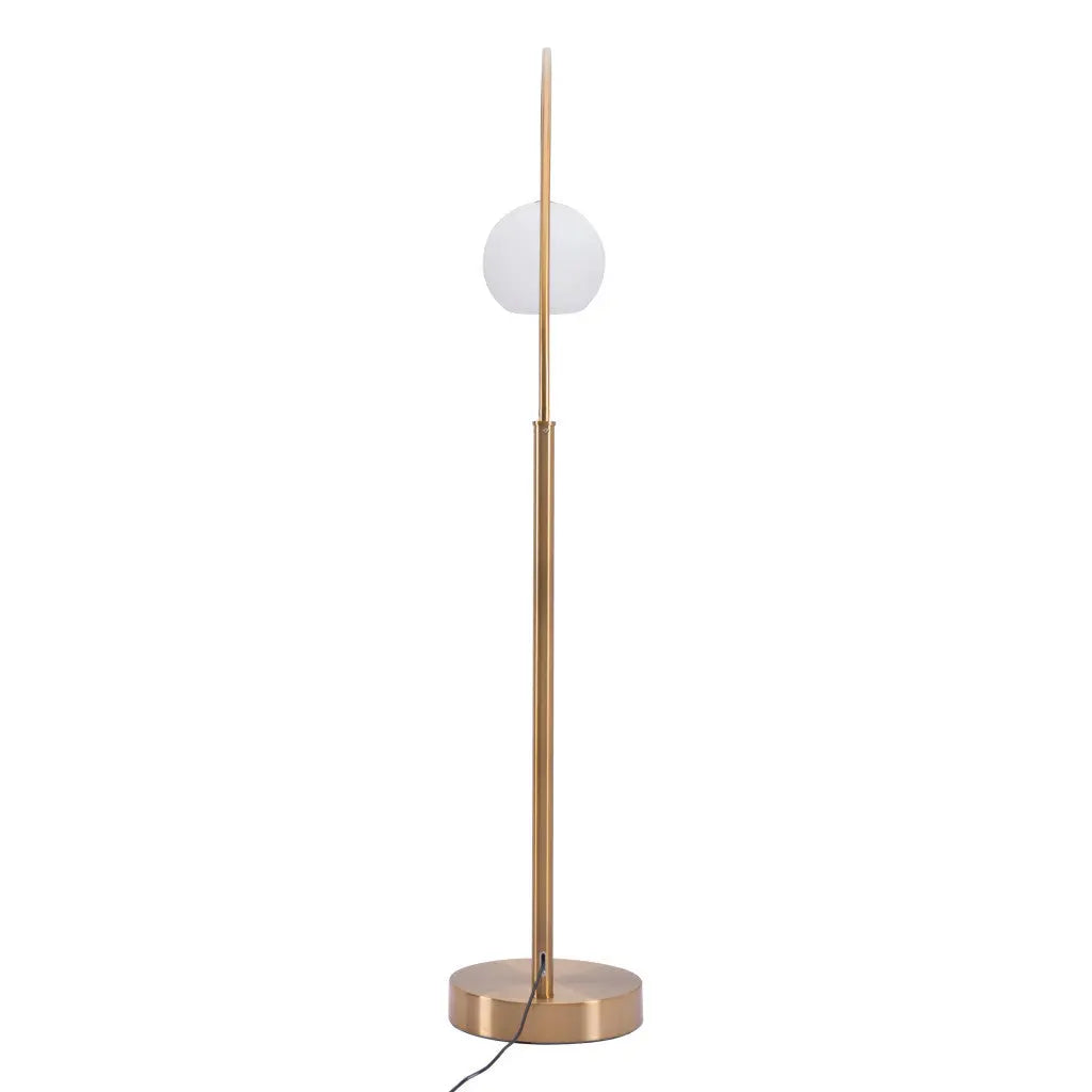 Antique Brass Floor Lamp with White Glass Shade HomeRoots