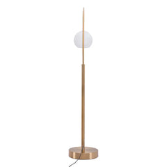 Antique Brass Floor Lamp with White Glass Shade HomeRoots