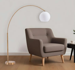 Antique Brass Floor Lamp with White Glass Shade HomeRoots