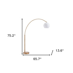 Antique Brass Floor Lamp with White Glass Shade HomeRoots