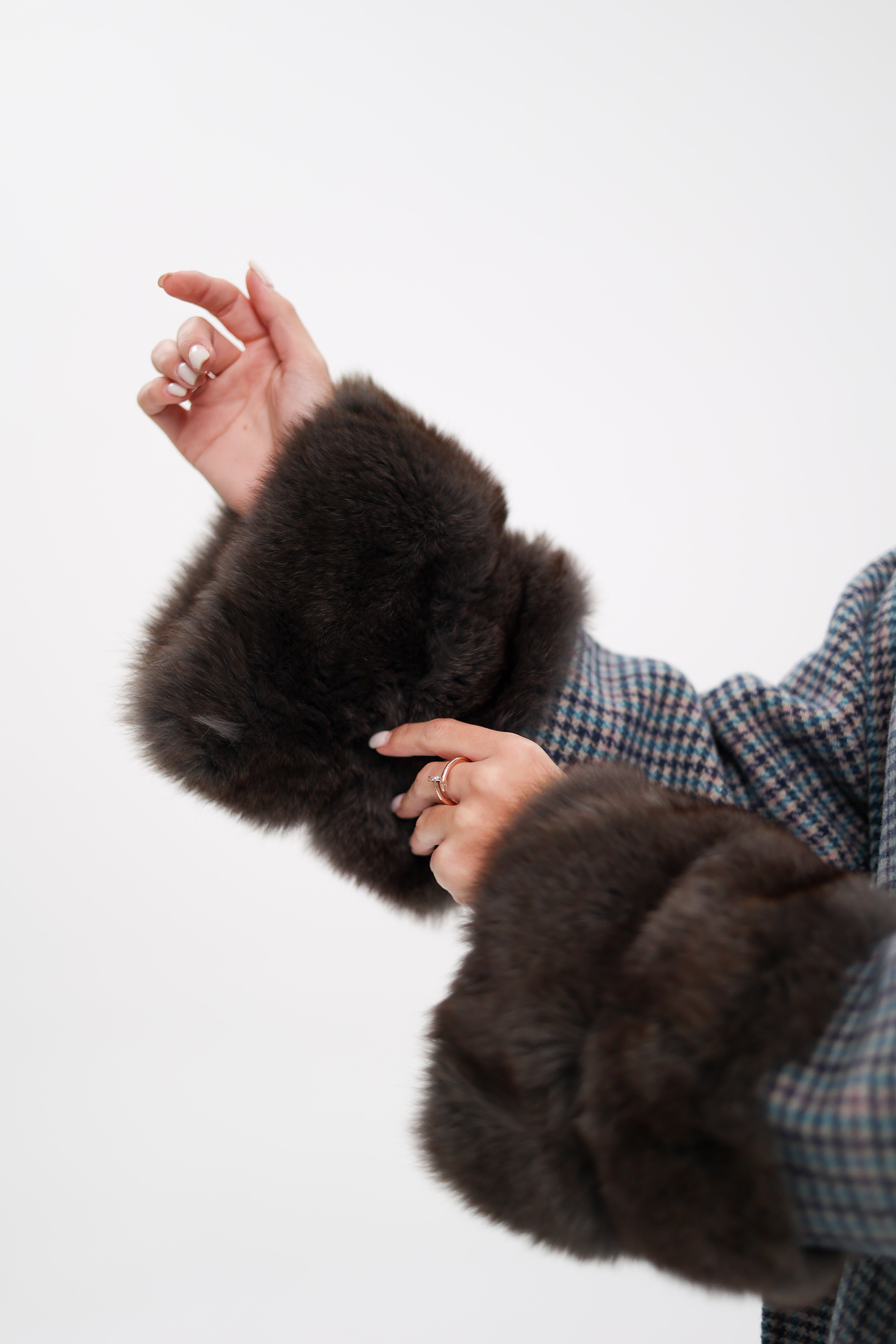 Genuine Polar Fox Fur Virgin Wool Wrap Coat Alaska® Outerwear Company