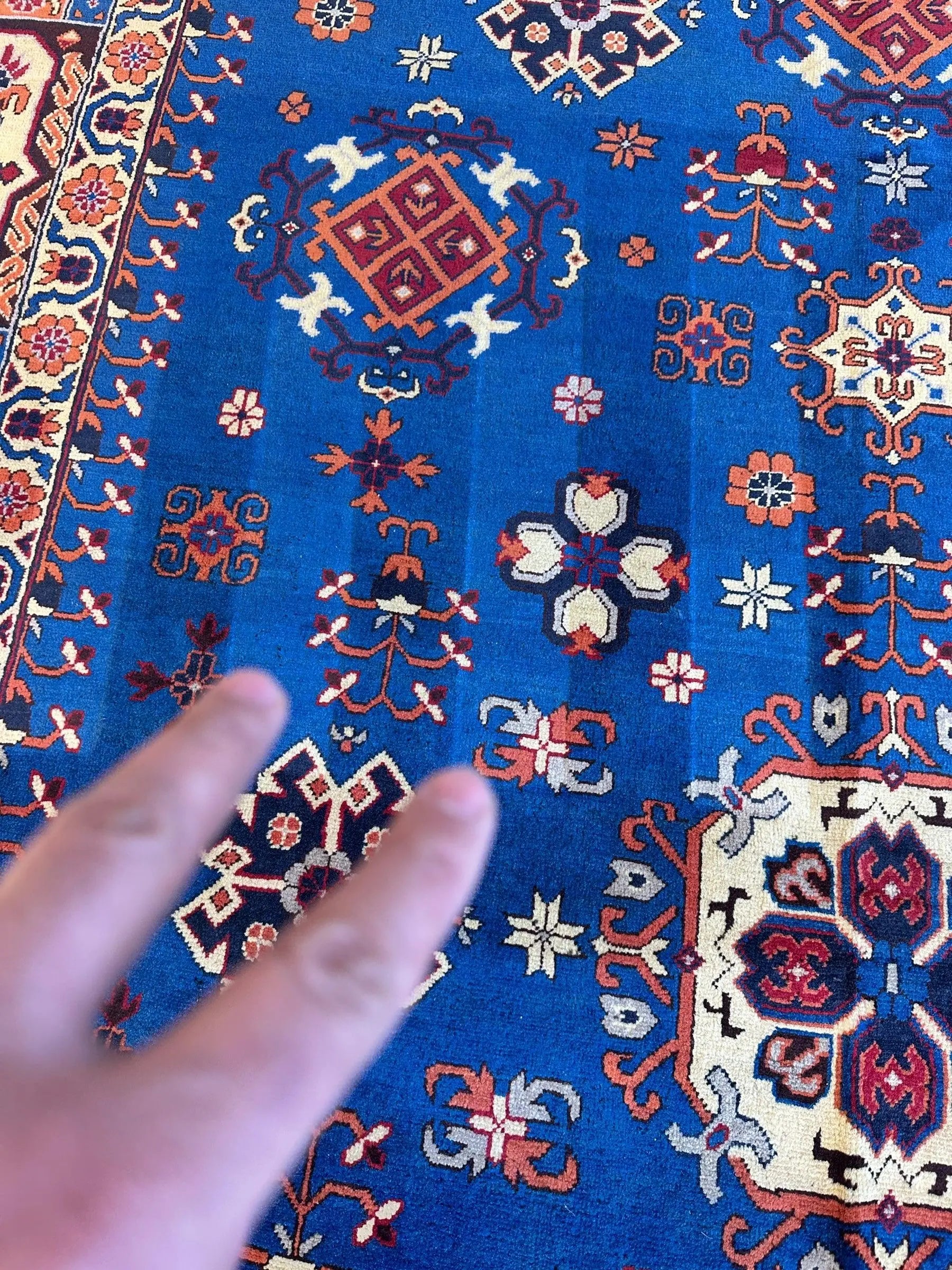 Hand-Knotted Afghan Kazak Rug – 6'6" x 9'7" – Vibrant Geometric Design in 100% Wool Rugistan