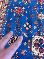 Hand-Knotted Afghan Kazak Rug – 6'6" x 9'7" – Vibrant Geometric Design in 100% Wool Rugistan