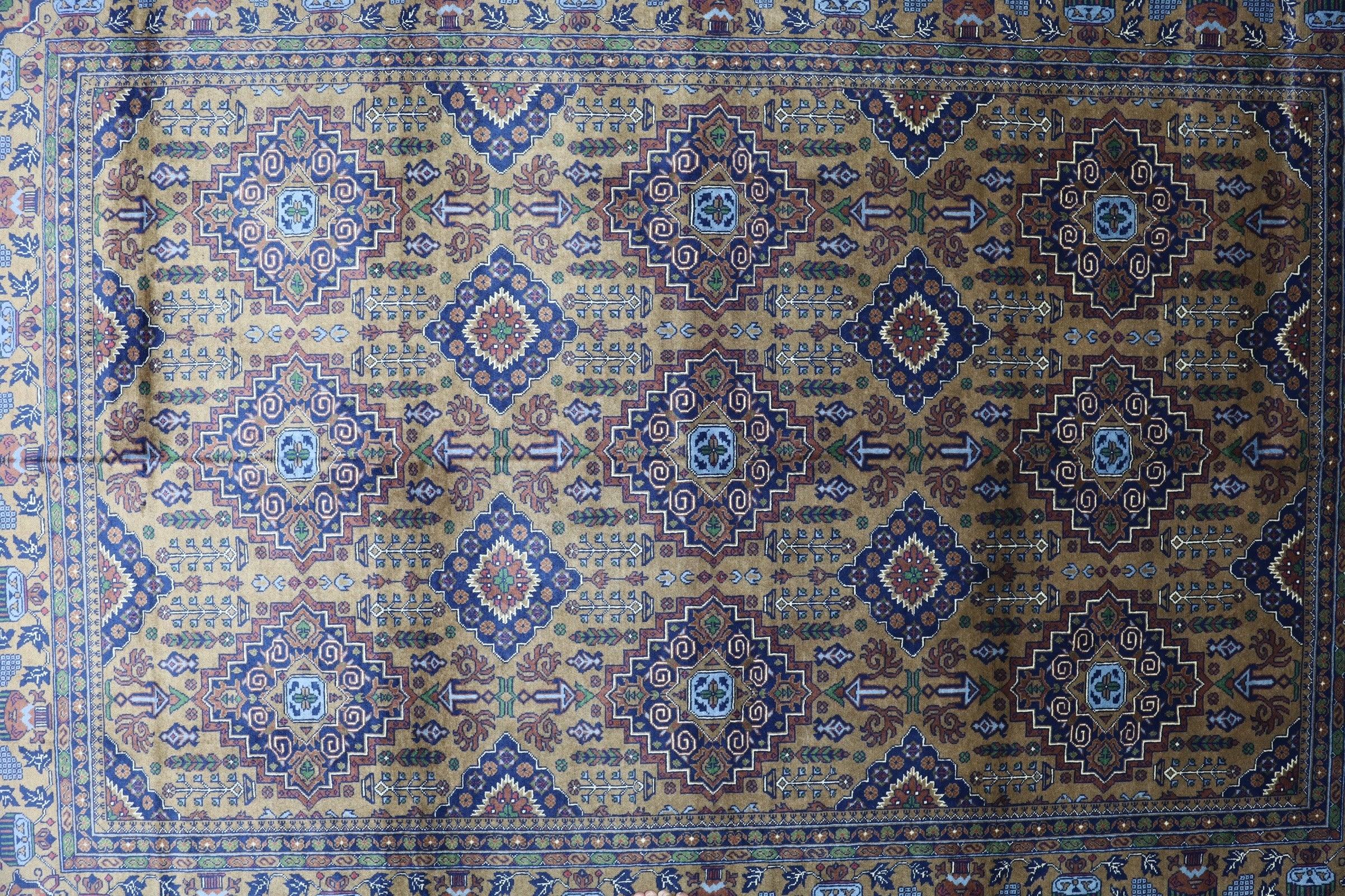 Hand-Knotted Zerkhaki Afghan Wool Area Rug – 6'7" x 9'7" | Rich Brown Tones, Durable Craftsmanship Rugistan