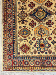 Fine Hand Knotted Afghani Super Kazak Rug 5 x 7 Rugistan