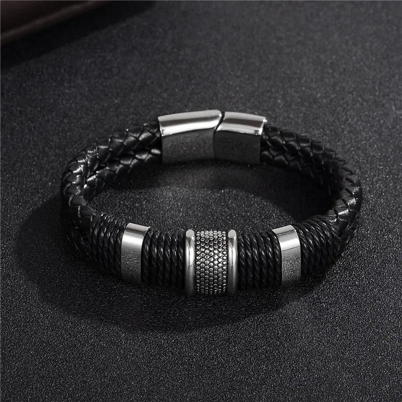 Braided Leather Bracelet Family Shopolf