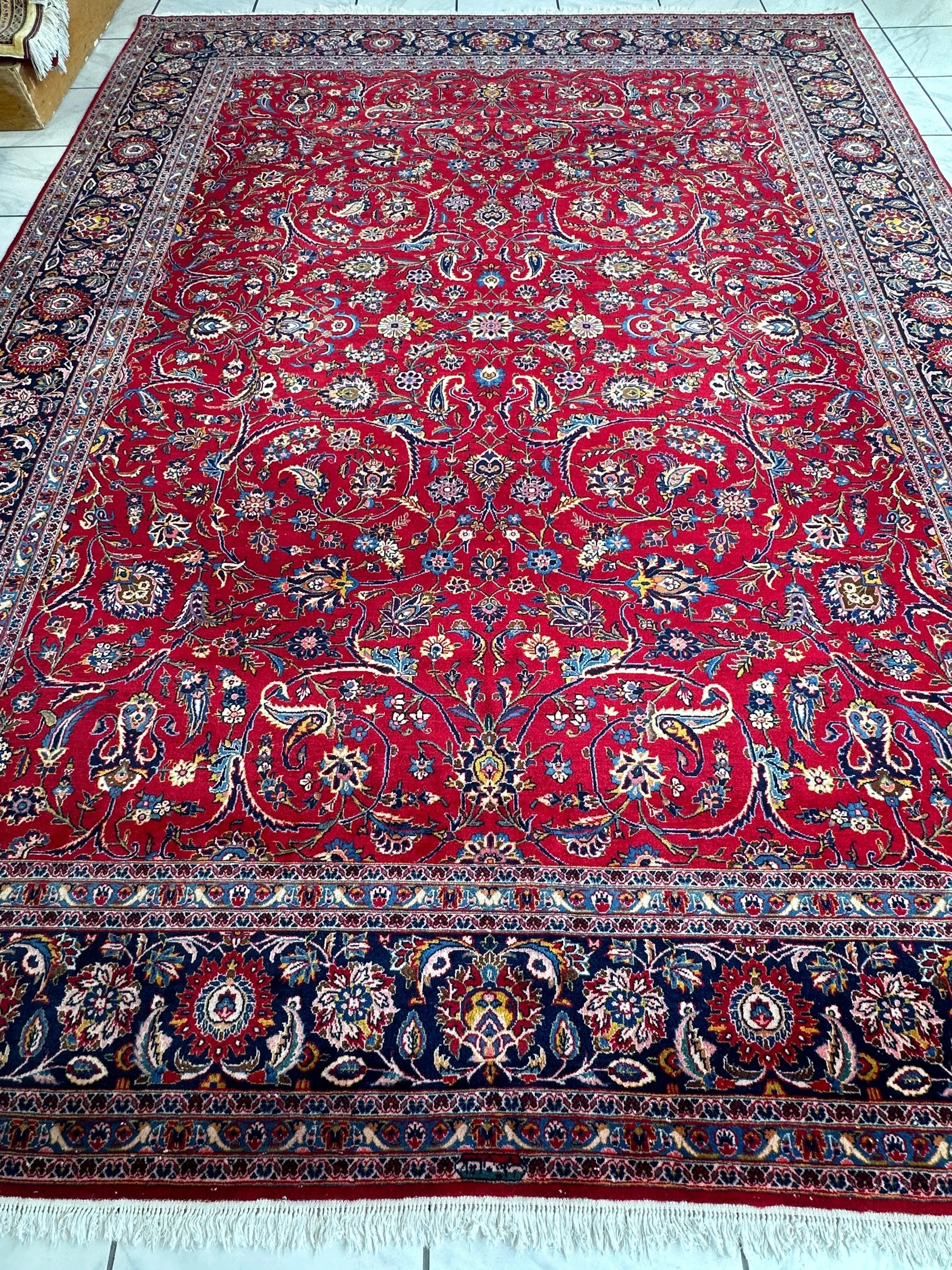 Incredible Persian Kashan All Over Wool Rug 10’2” x 14’ Rugistan
