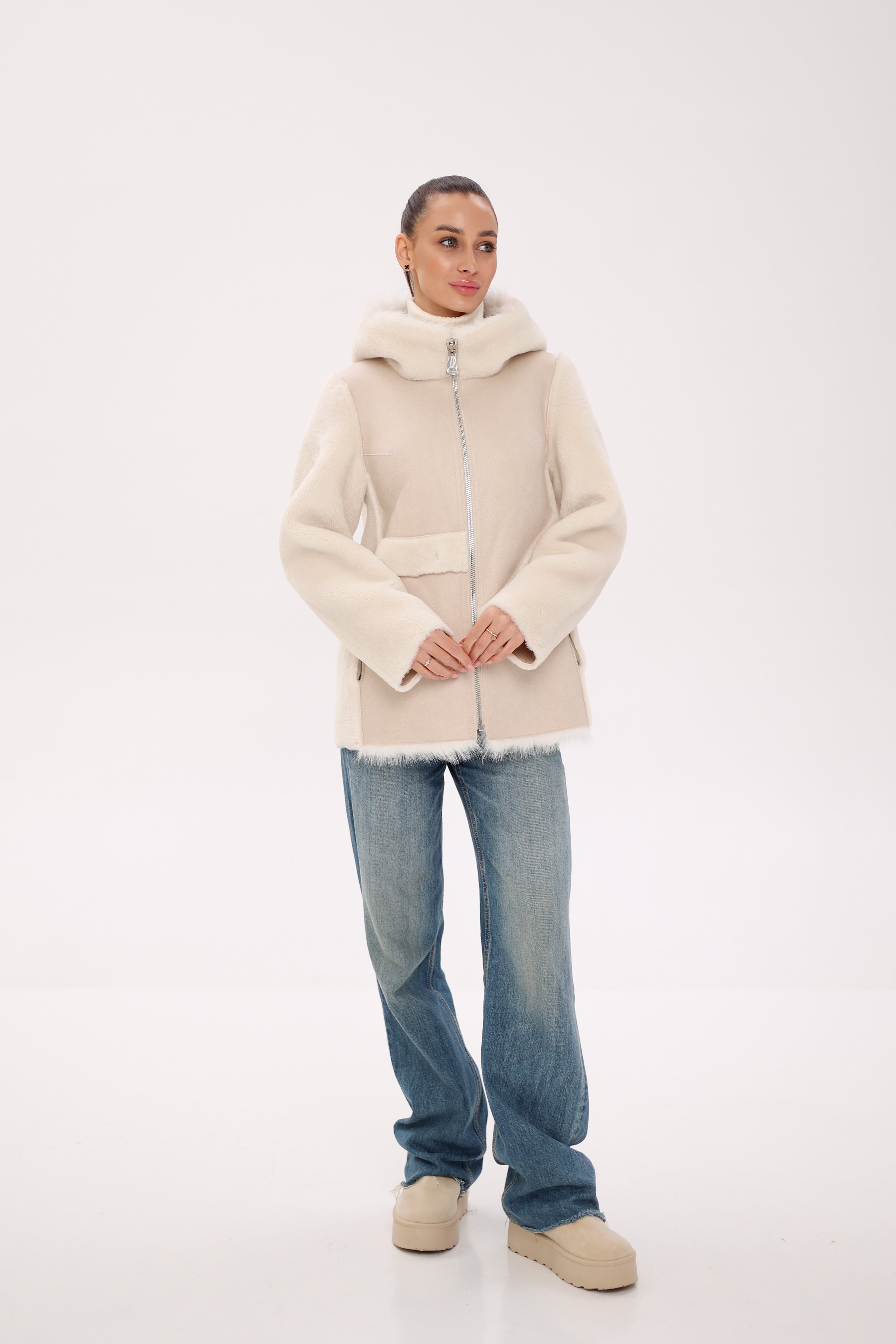 ⇆ Reversible Hooded Wool Blend Jacket Alaska® Outerwear Company