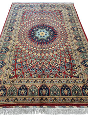 Afghani Parak Hand-Knotted Wool Rug | 6’6″ x 9’10″ Traditional Dome Motif Rugistan