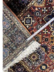 Hand-Knotted Afghani Blue & Brown Mamluk Wool Rug – 40” x 62” Rugistan