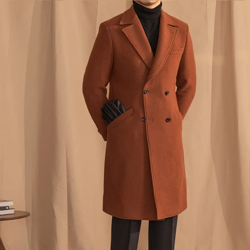 Wool Double-Breasted Overcoat Family Shopolf