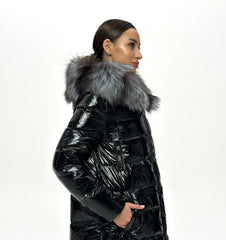 Onyx Genuine Silver Fox Down Parka 107cm Alaska® Outerwear Company