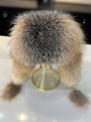 Genuine Silver Fox Fur Genuine Leather Hat