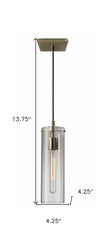 Vintage Glass Cylinder Pendant Lamp HomeRoots