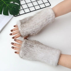 Winter gloves made of fur Family Shopolf