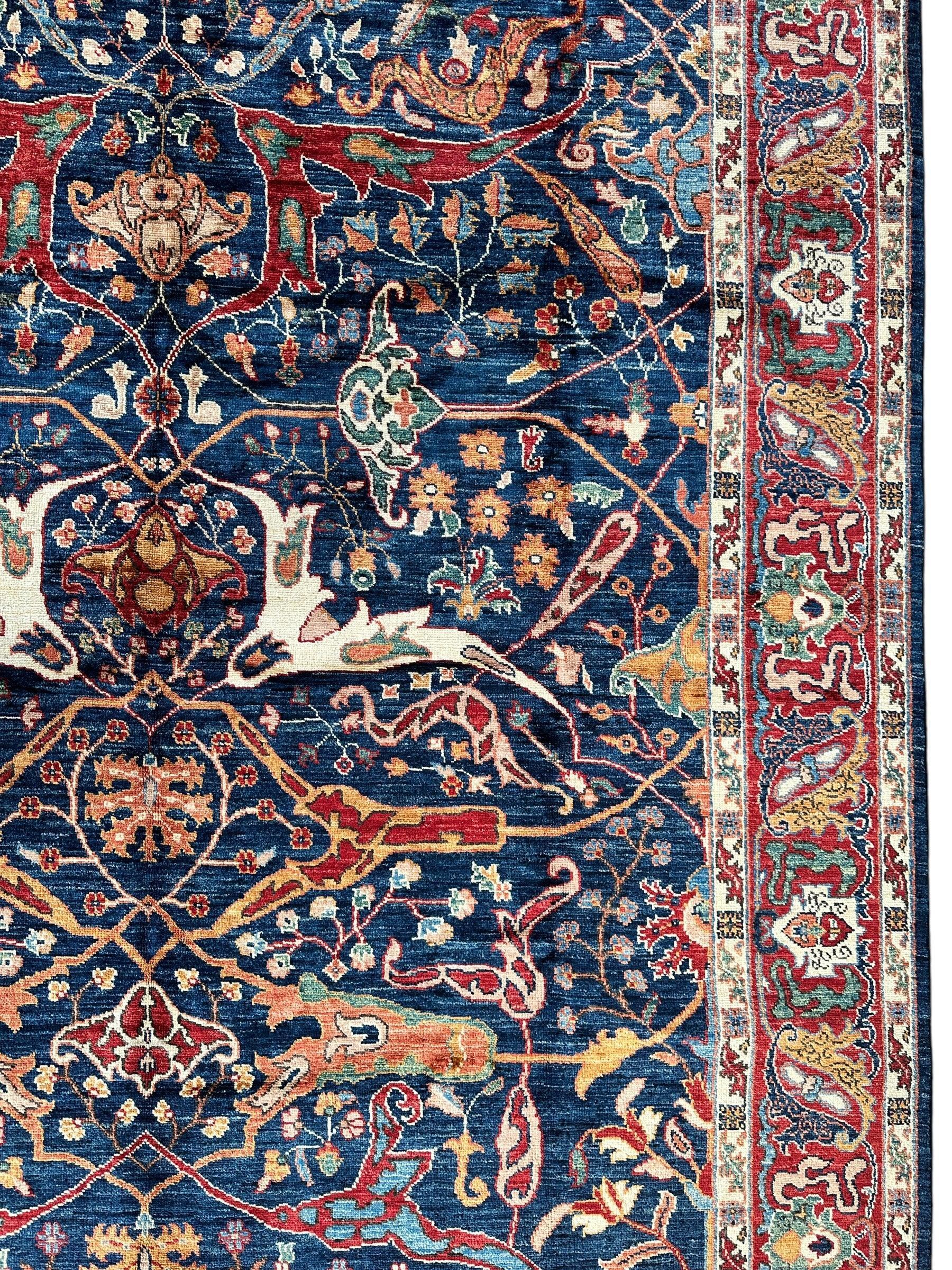 Hand-Knotted AfghanI Bidjar Ghazni Wool Rug – 6'7" x 9'10" – Elegant Floral Design Rugistan