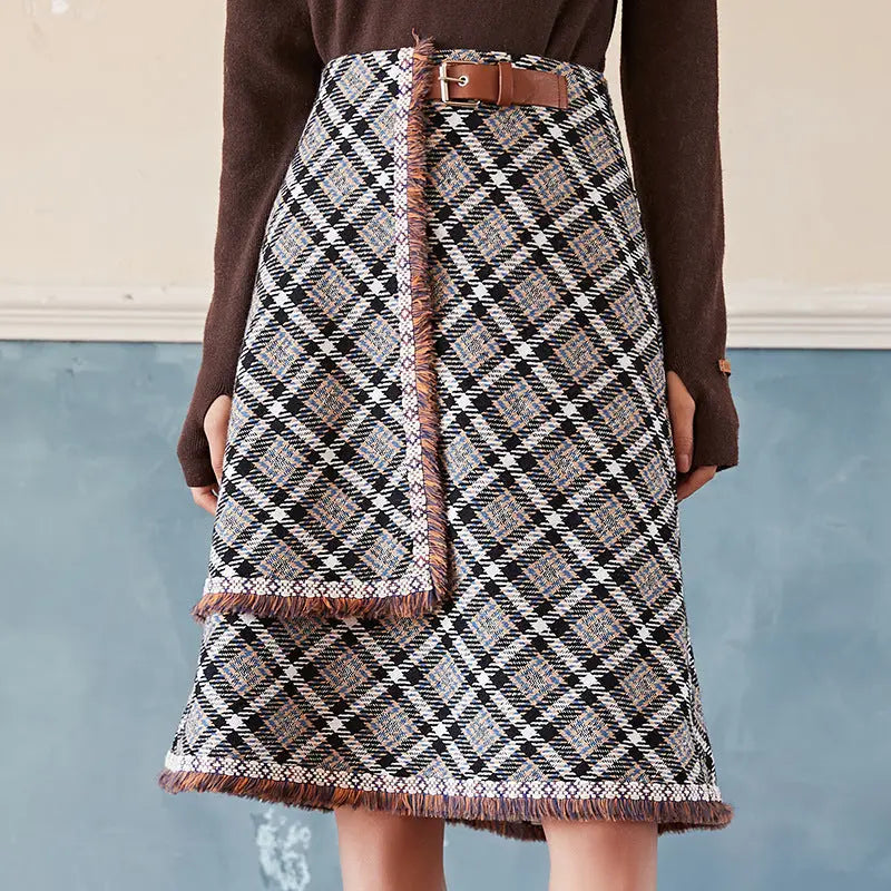 Fringed A-Line Skirt for Women – Trendy and Versatile Family Shopolf