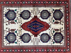 Hand-Knotted Afghani Kazak Wool Rug - 4'8" x 7'2" Rugistan