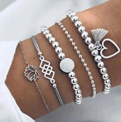 Bead Chain Bracelet Set Anklet Family Shopolf