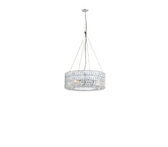 Silver Lantern Metal Chandelier With Silver Shades HomeRoots