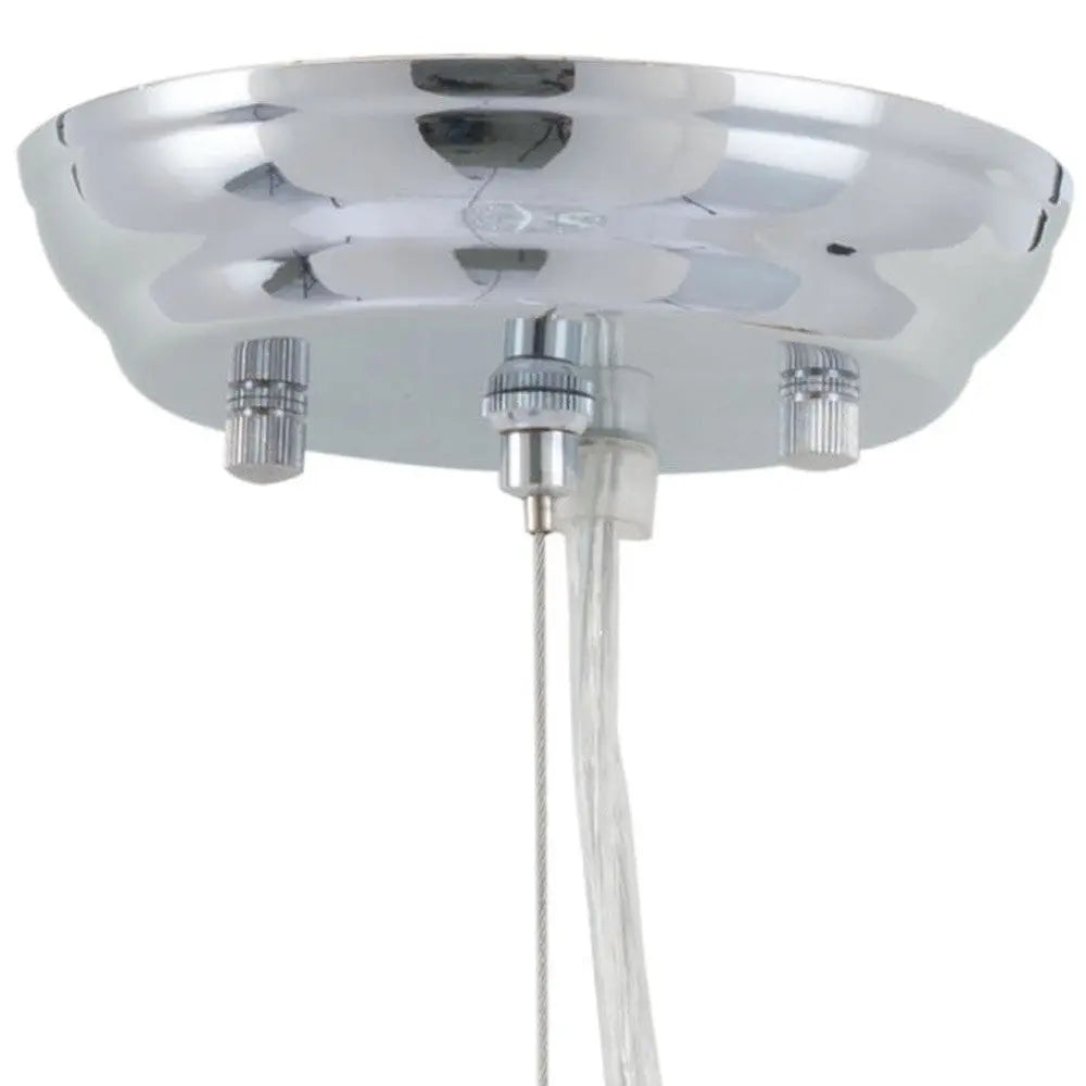 Silver Lantern Metal Chandelier With Silver Shades HomeRoots