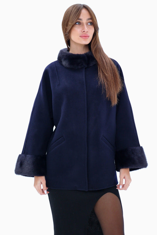 Genuine Mink Fur Virgin Wool Coat Alaska® Outerwear Company
