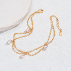 Hexagonal Star With Pearl Anklet Family Shopolf