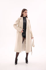 Denise Cashmere Blend Overcoat in Nude