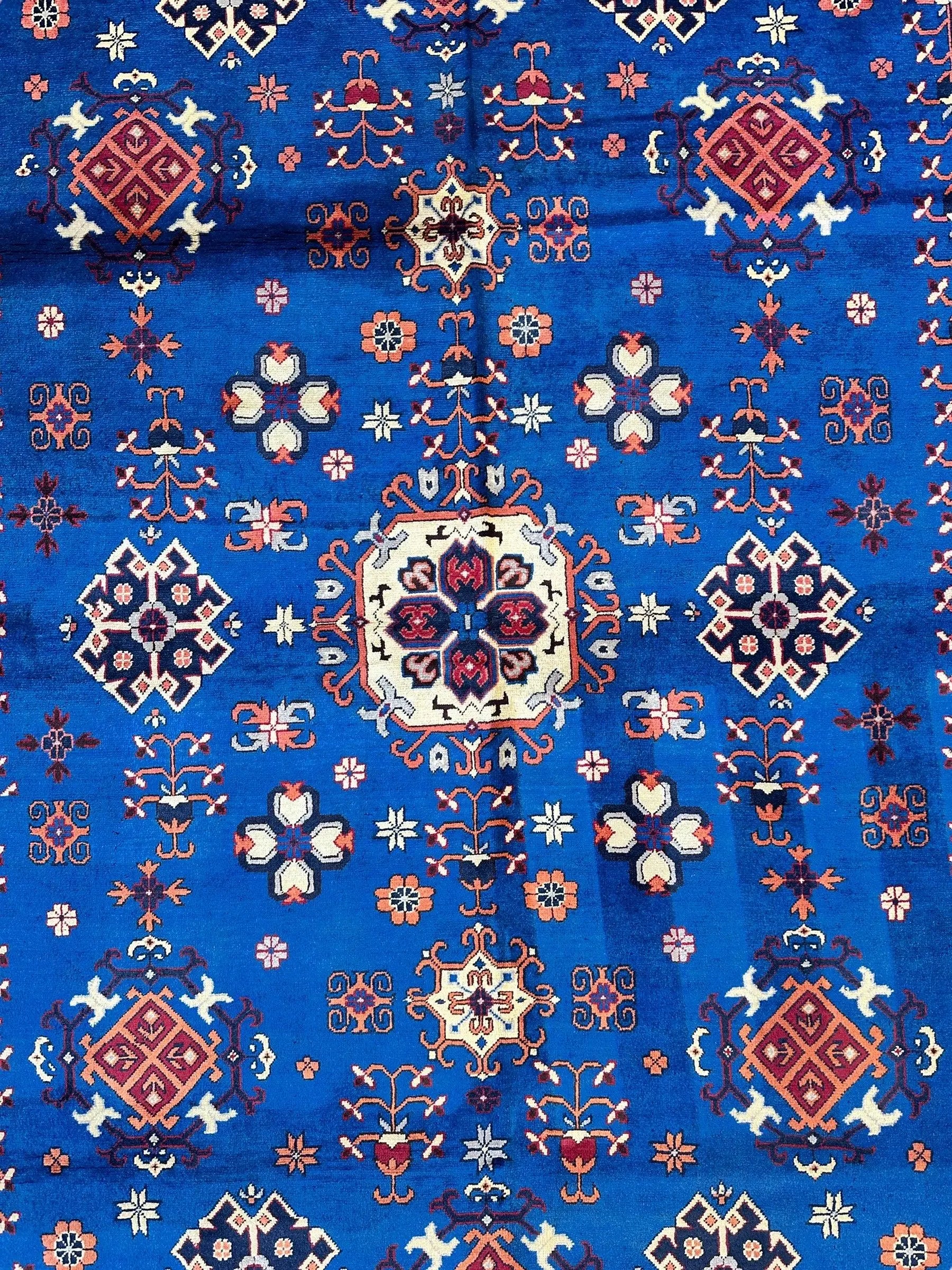 Hand-Knotted Afghan Kazak Rug – 6'6" x 9'7" – Vibrant Geometric Design in 100% Wool Rugistan