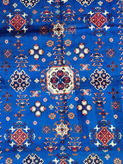 Hand-Knotted Afghan Kazak Rug – 6'6" x 9'7" – Vibrant Geometric Design in 100% Wool Rugistan