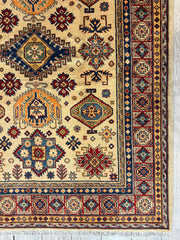 Fine Hand Knotted Afghani Super Kazak Rug 5 x 7 Rugistan
