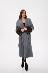 Genuine Polar Fox Fur Virgin Wool Wrap Coat Alaska® Outerwear Company