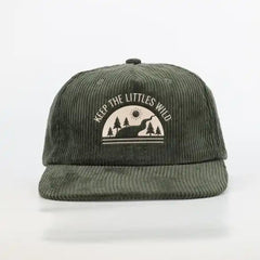 Green Rivers corduroy SnapBack hat for toddlers and youth Keep the Littles Wild