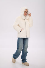 ⇆ Reversible Hooded Wool Blend Jacket Alaska® Outerwear Company