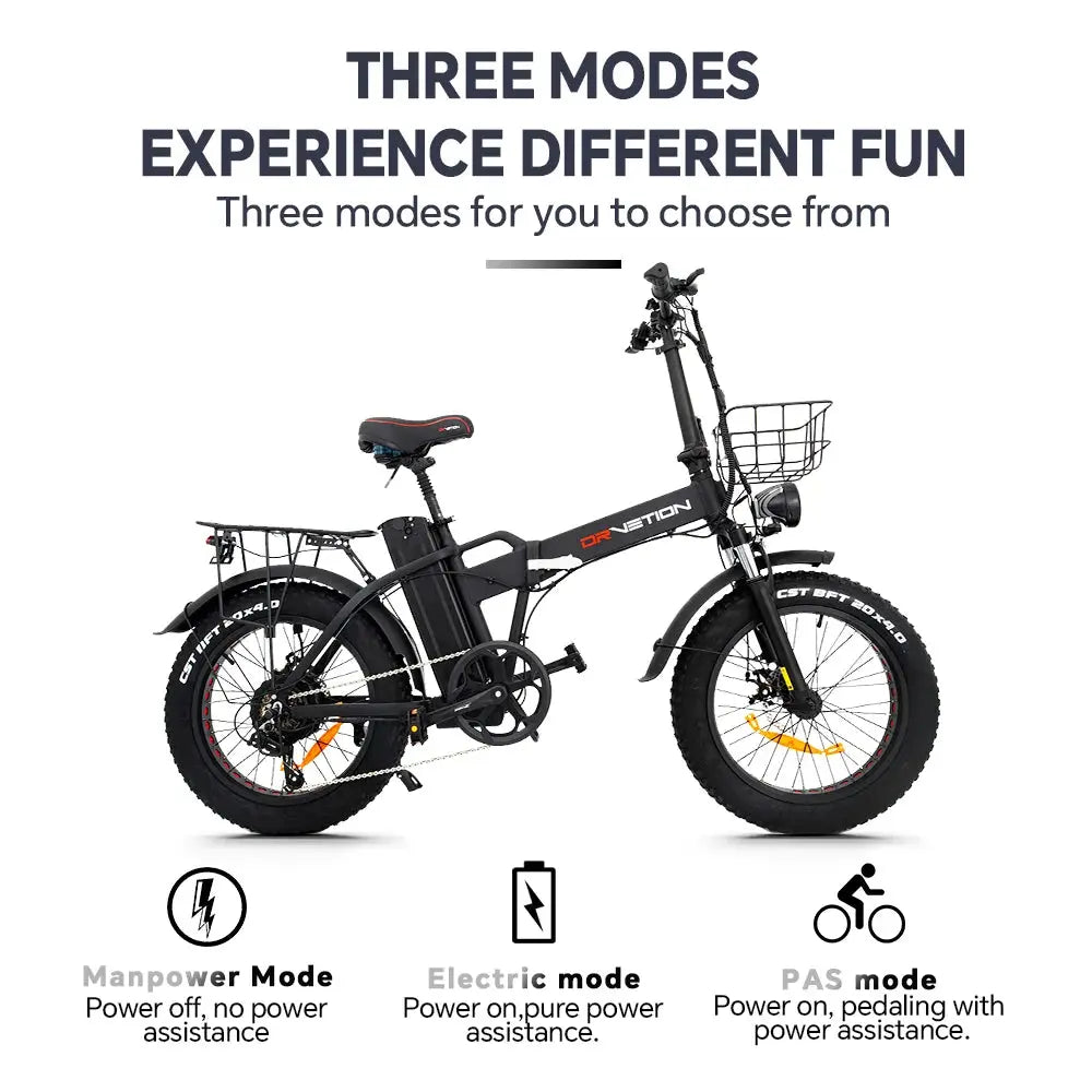 DRVETSION AT20 – 750W Folding Electric Bike with Samsung Battery Family Shopolf