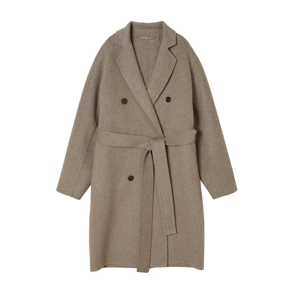 Women's Wool-Blend Belted Cotton Coat Family Shopolf
