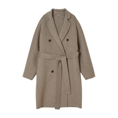 Women's Wool-Blend Belted Cotton Coat Family Shopolf