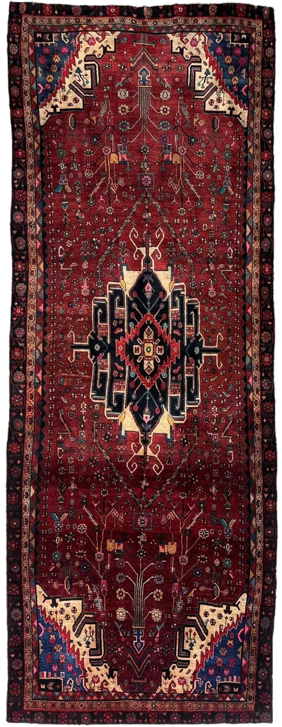 4'2” x 11’4” Hand Knotted Farahan Persian Wool Runner Rug Rugistan